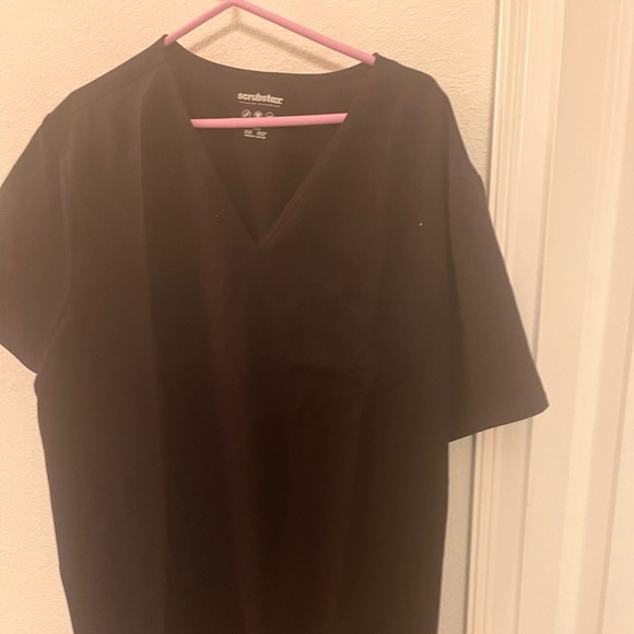 Cherokee Black V-Neck Scrub Top - Picture 1 of 9